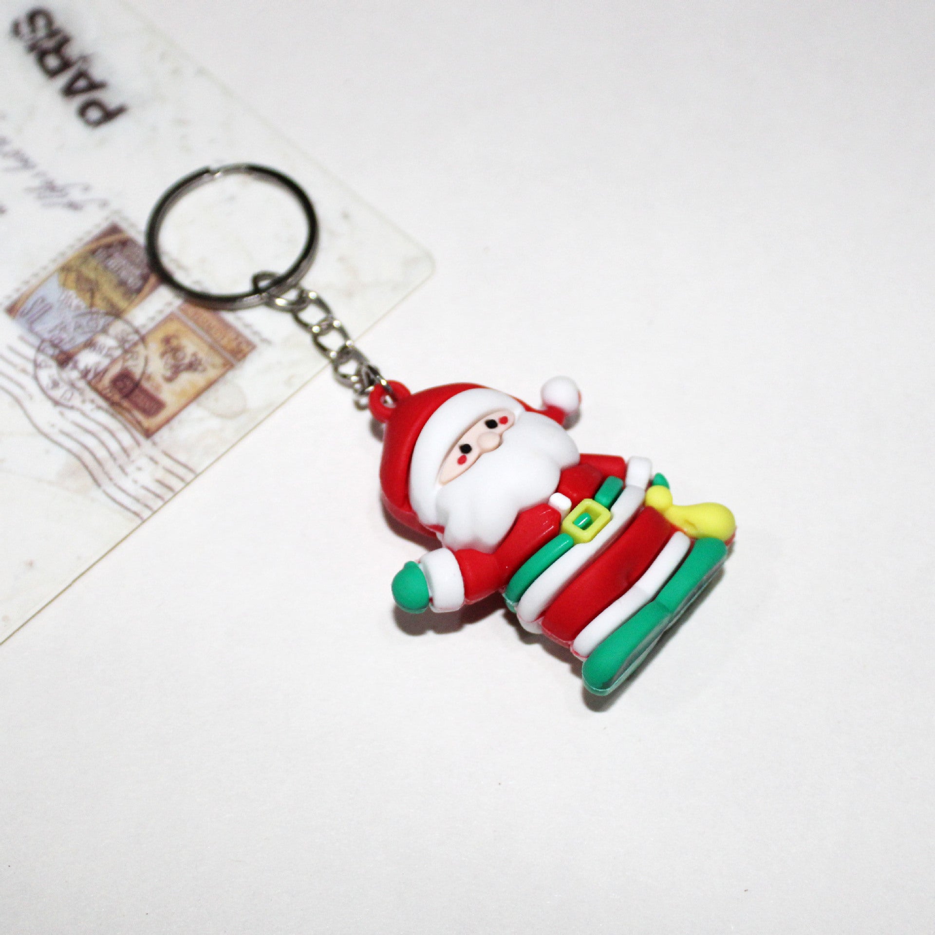 Wholesale Cartoon PV Christmas Keychain